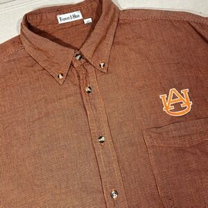 Vintage Forest & Hue Auburn Tigers Button Down Shirt Men's XL Short Sleeve *FLAW